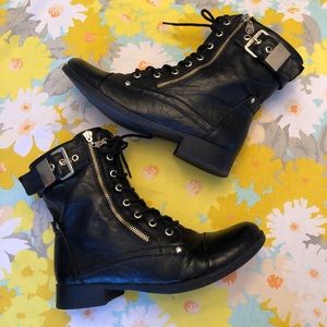 G by Guess Black Women’s Zipper Combat Boots
